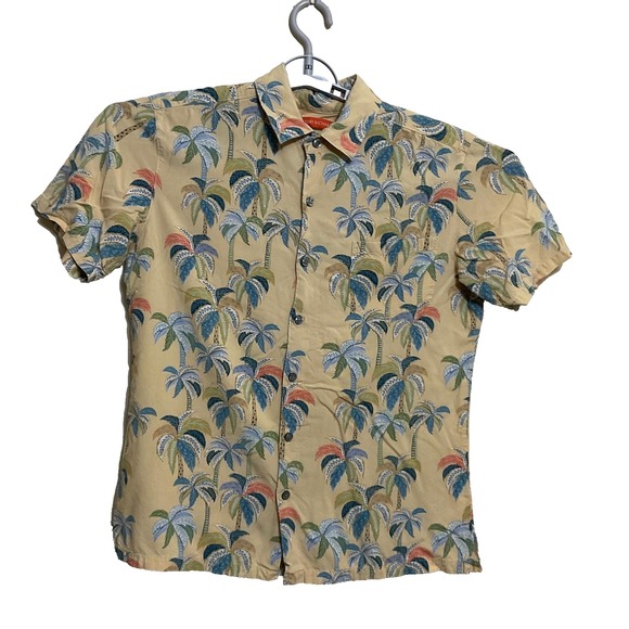 Tori Richard Other - Tori Richard  men's shir Hawaiian palm tree print viscose beige   short-sleeve M